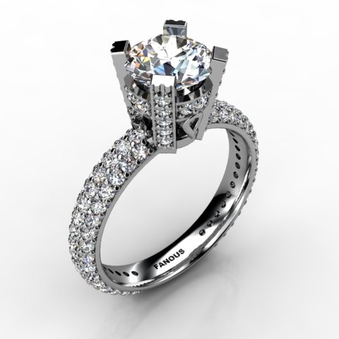 18k White Gold Engagement Ring 1.698ct - 0200820-18kw